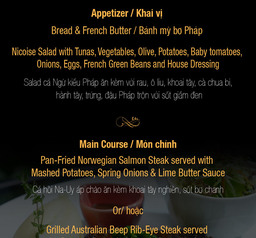 Set menu Promotion tháng 9